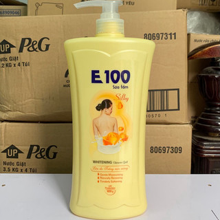 (Siêu rẻ) SỮA TẮM E100 SILKY vàng 1,2ML và 800ML [Hữu cơ]