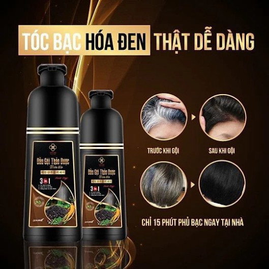 Dầu gội phủ bạc Sinori 500ml - Làm đen tóc tự nhiên tại nhà chỉ sau 15 phút sử dụng