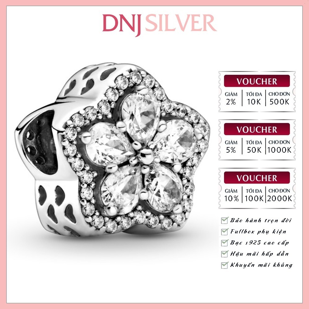 [Chính hãng] Charm bạc 925 cao cấp - Charm Sparkling Snowflake Pavé thích hợp để mix vòng tay charm 