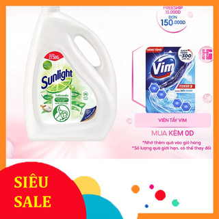 Sỉ sll nước rửa chén bát sunlight thiên nhiên muối khoáng & lô hội 3.6kg