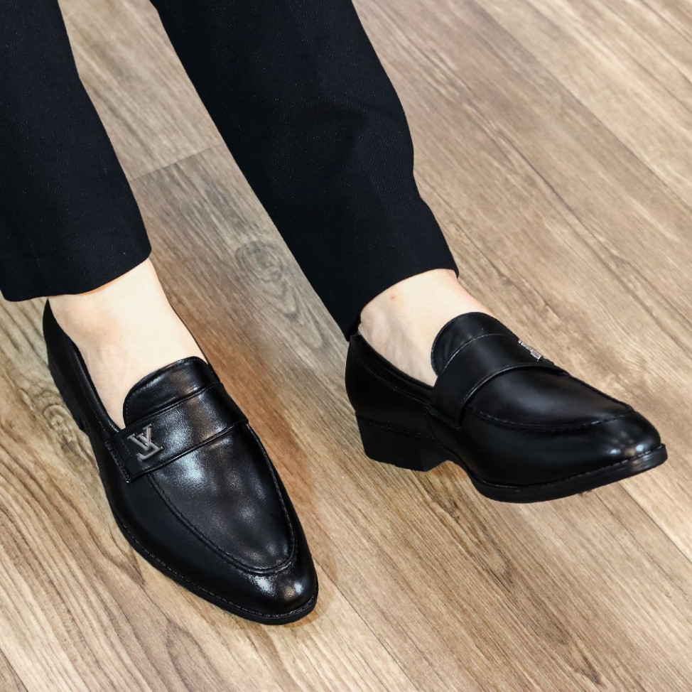 Giày Lười Nam Công Sở Siêu Đẹp Phiên Bản Cao Cấp Đế Cao Su đúc 3,5cm Được Khâu Mã QC12