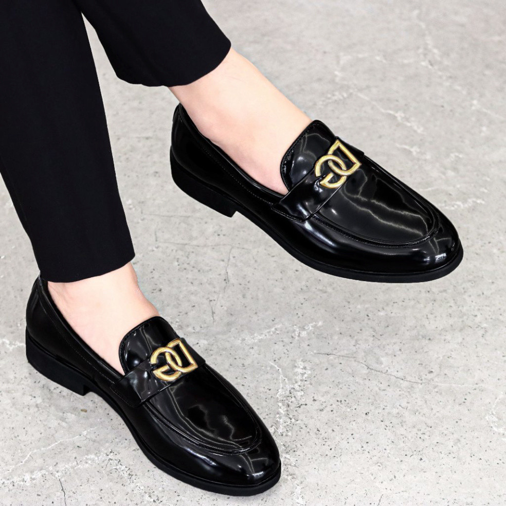 Giày Lười Nam Công Sở D&G Cao Cấp Phiên Bản Nhập Khẩu Da Cực Mềm Đế Đúc Cao 3,5cm Mã QC16