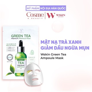 Mặt nạ giấy Wskin Green Tea Ampoule Mask trà xanh giảm dầu xóa mụn 