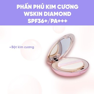 Phấn phủ kiềm dầu WSKIN Diamond Two-way Cake SPF36+/PA+++ giúp che khuyết điểm không bóng dầu