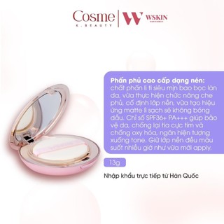 Phấn phủ kiềm dầu WSKIN Diamond Two-way Cake SPF36+/PA+++ giúp che khuyết điểm không bóng dầu