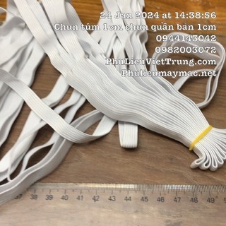 Chun túm 5m bản 3mm 10 túm màu Trắng Đen chất lượng co dãn tốt Thun quần chun quần trẻ em #110801