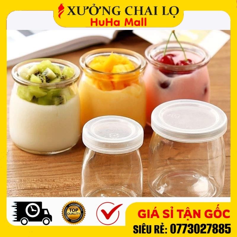 Hủ Thủy Tinh Đựng Sữa Chua 100ml 200ml Có Nắp ❣️BUÔN SỈ RẺ❣️ Hũ Đựng Gia Vị, Bánh Mứt