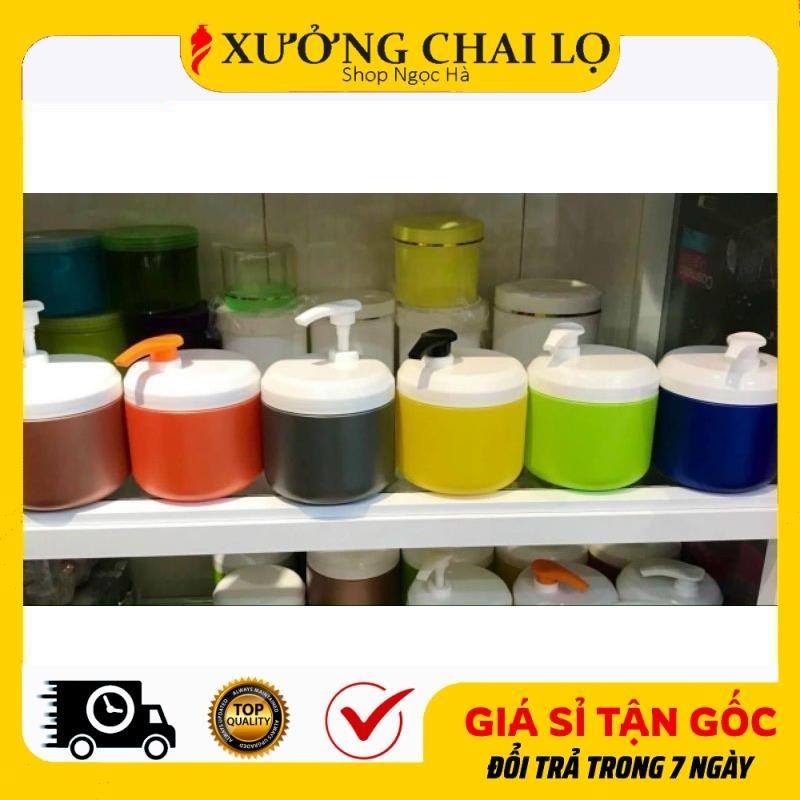 Hủ Hộp Đựng Kem Body 500g Bầu Có Vòi/ Không Vòi Chiết Mĩ Phẩm, Đựng Bột