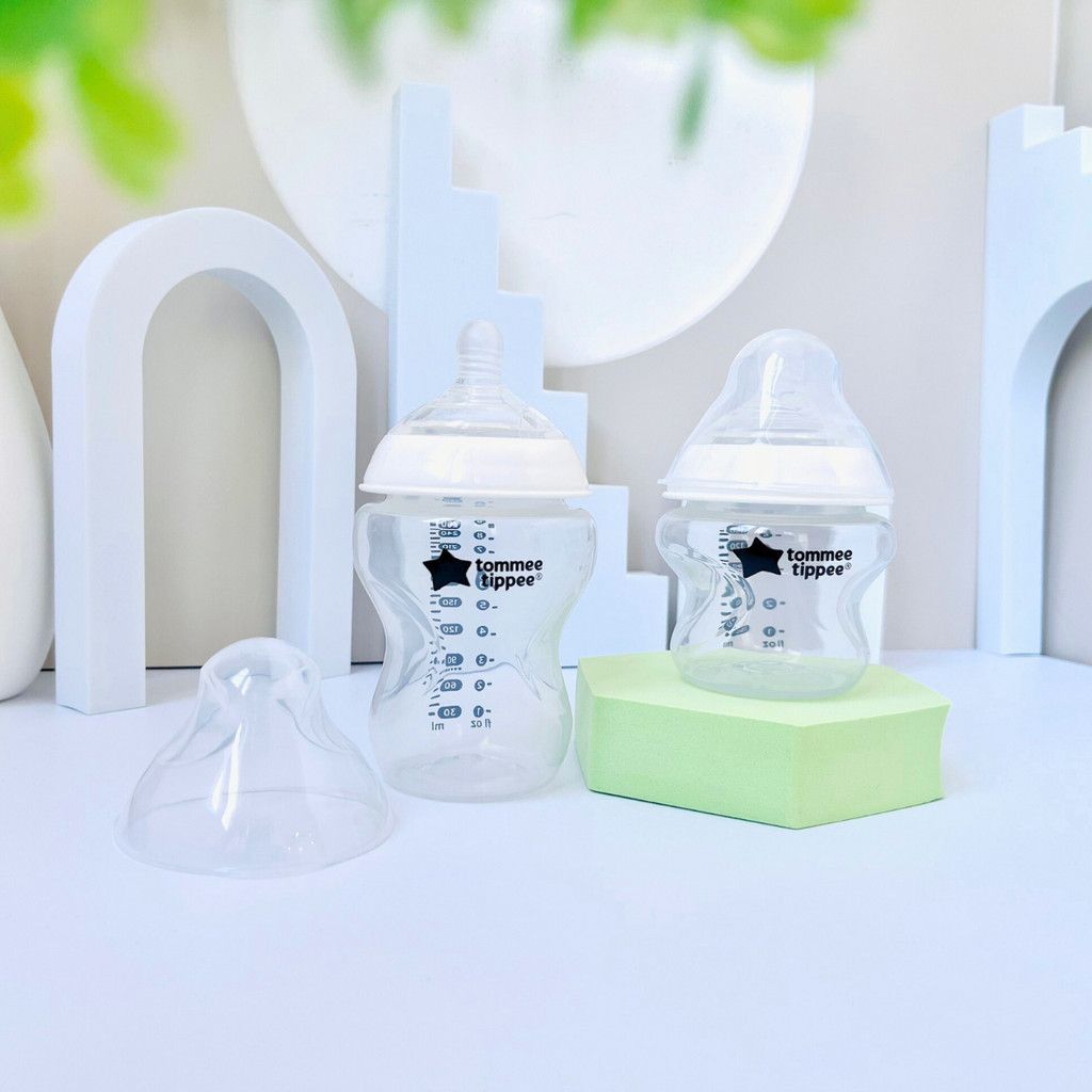 Bình Sữa PP Ty Siêu Mềm Tự Nhiên Tommee Tippee 150ml, 260ml, 340ml, Set Đôi, Nhiều Size, Được Mua Kèm Thêm 01 Núm Ty