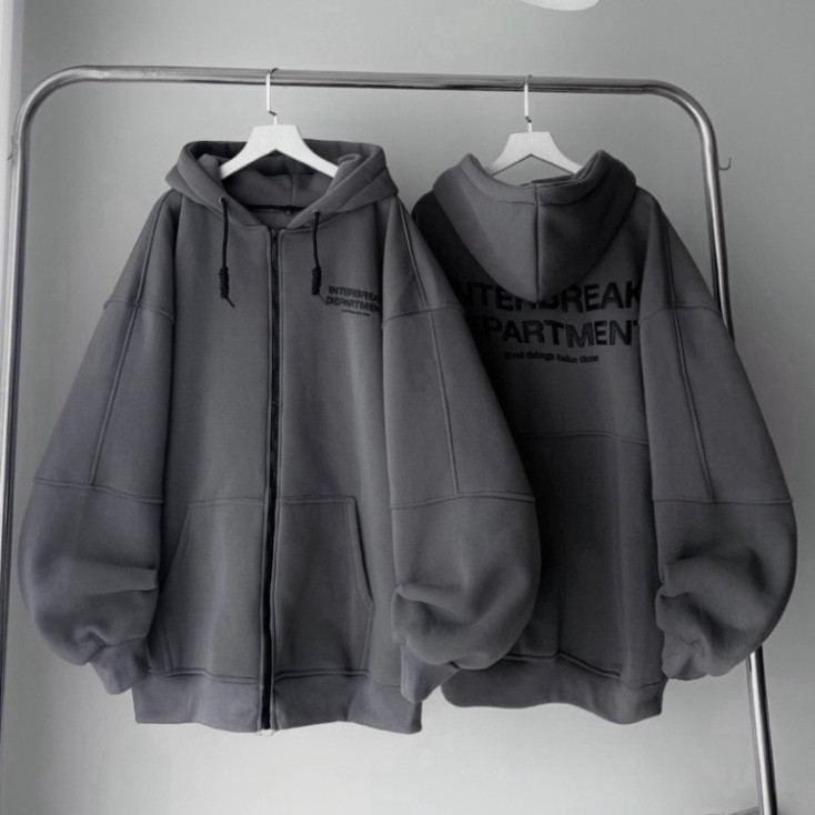 [ẢNH THẬT-CÓ SẴN] Áo Khoác Nỉ Hoodie Zip INTERBREAK Nhiều Màu Form Rộng Unisex Nam Nữ - Áo Hoodie dây kéo Jaystoree 🖤 H