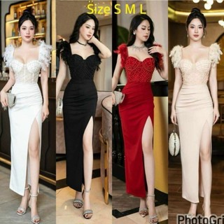 ĐẦM BODY LÔNG TUA RUA KẾT NGỌC TRAI ( được kiểm tra hàng)