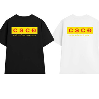 Áo Thun CSCĐ Cuộc Sống Cô Đơn ❤ Áo Phông Cotton Dày Dặn Dáng Rộng Nam Nữ Phong Cách Hàn Quốc ❤