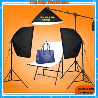 Bộ đèn studio chân 2m4 kèm softbox 50x70cm hỗ trợ chụp ảnh,quay phim,livestream