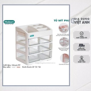 Tủ đựng mỹ phẩm cao cấp hokori nhựa việt nhật nhiều tầng, kệ đựng mỹ phẩm gdva