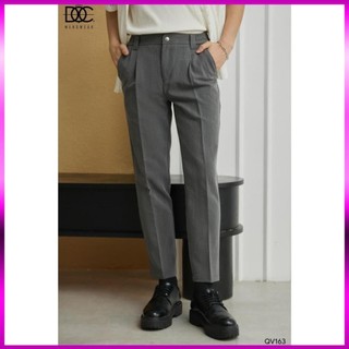 Quần âu nam ManStyle | quần tây nam sidetab lưng cao dáng baggy ống rộng màu sắc đen, ghi QTA01