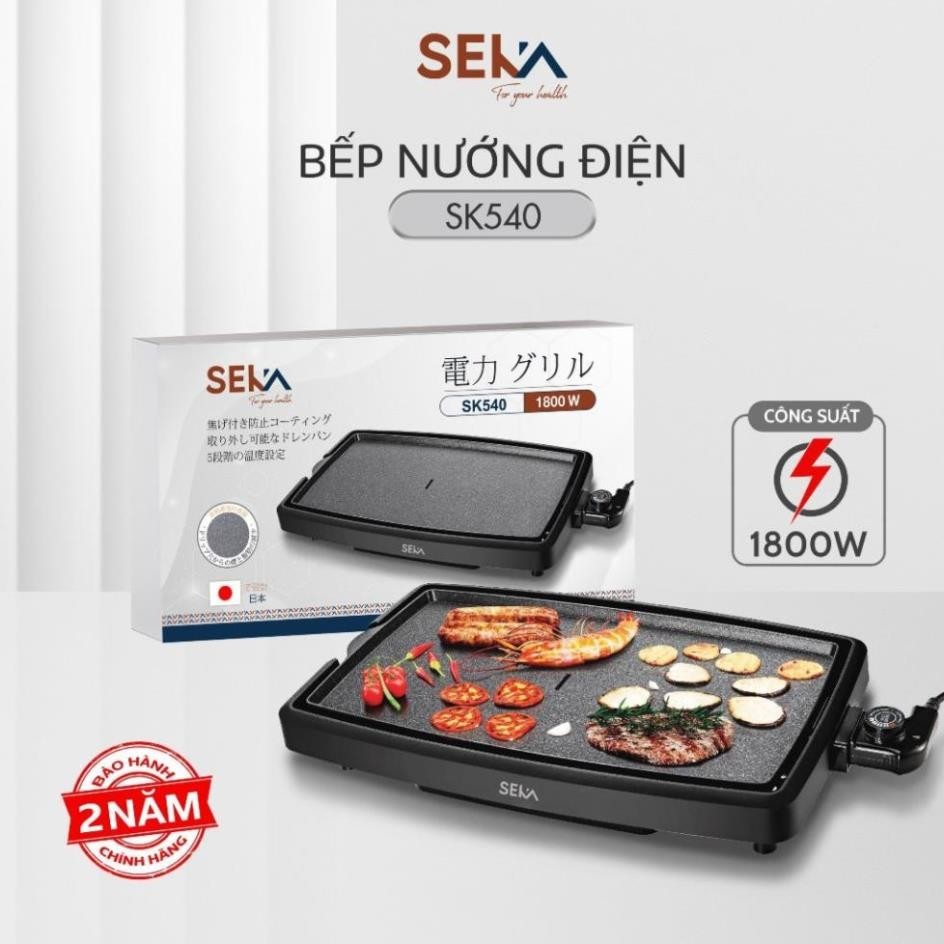 Bếp Nướng Điện Seka SK540 Công Suất 1800W Không Khói, Vỉ Nướng Nhôm Ph