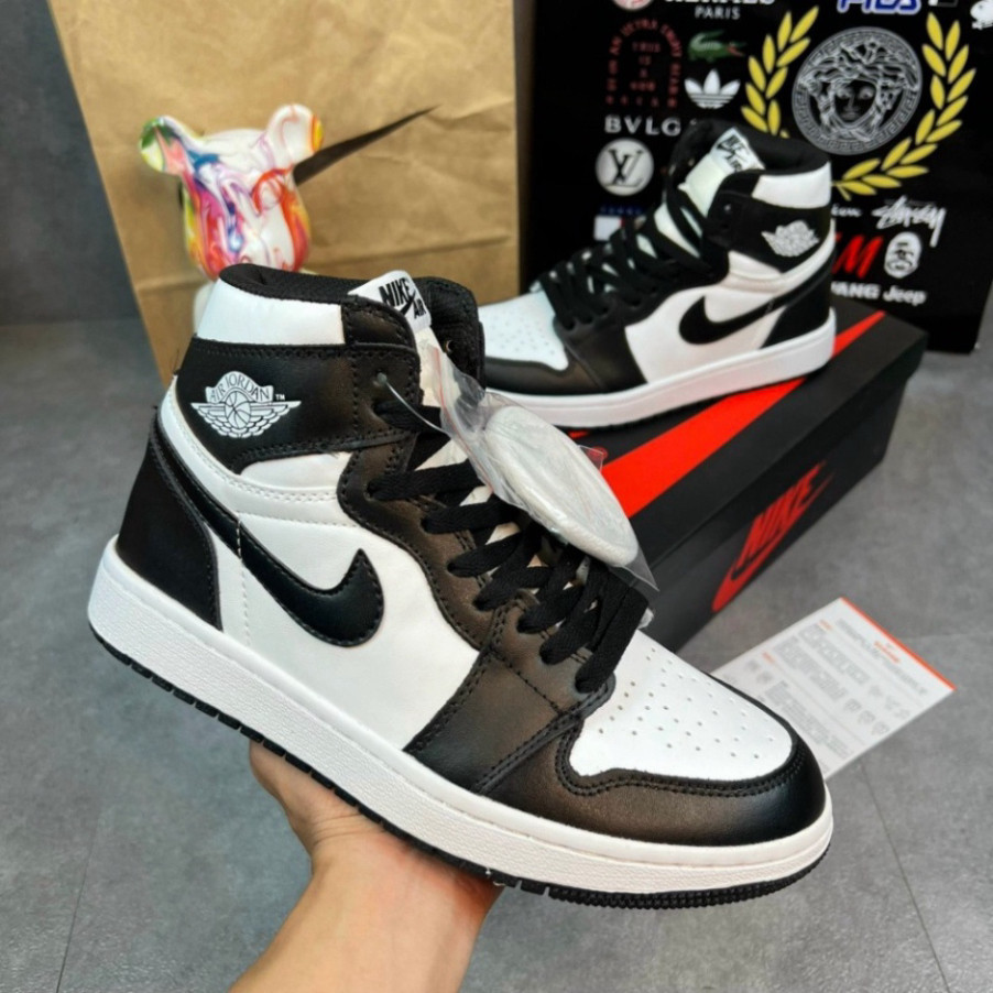 (FULL BOX + GIẢM GIÁ)Giày Jo.rdan1 panda cổ cao, giày thể thể thao sneakerr xám cao , đế chống trợ trượt tăng chiều cao