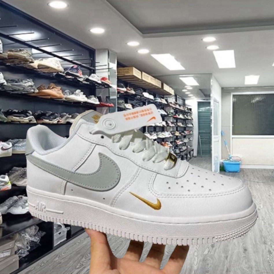 Giày thể thao A.F.1 vệt xám vệt vàng, Giày _Ni.ke Air Force 1 Trắng Vệt Xám Cao Cấp, Giày sneakerr Vệt Xám, Giàysneakerr