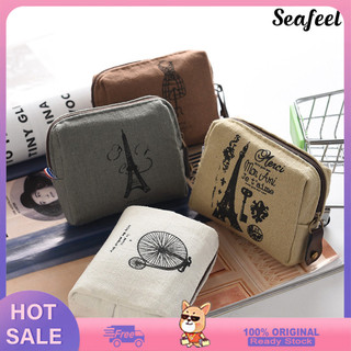 ❀bóp vải bố khoá kéo phong cách vintage ví
