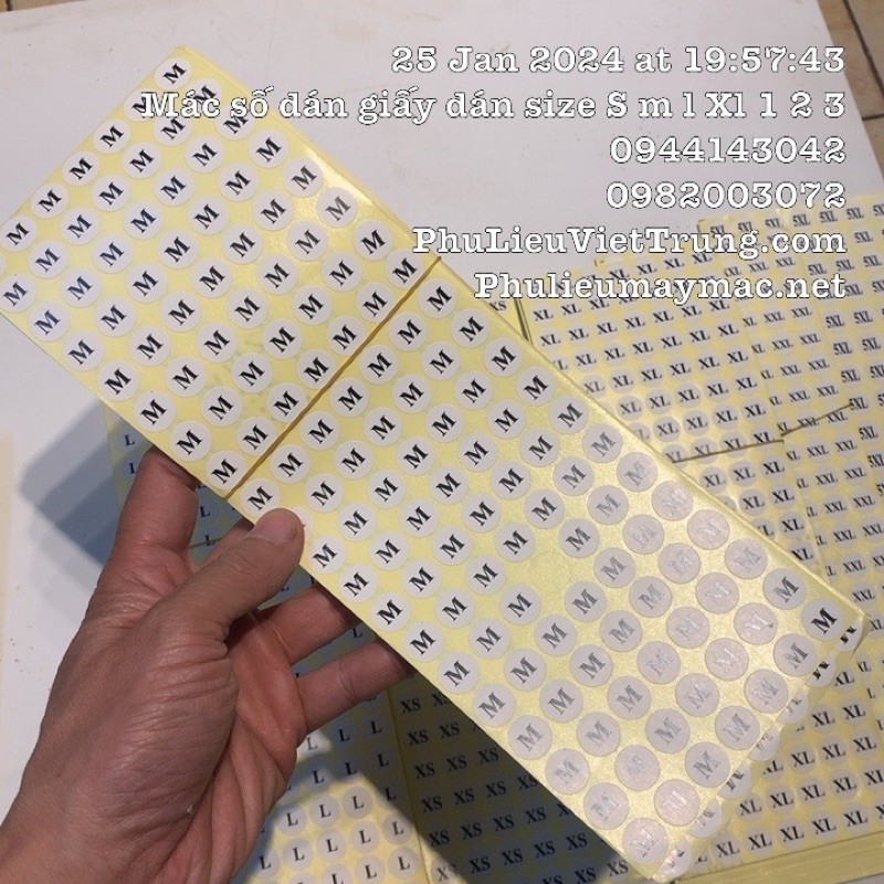 Mác Dán Size, Decan Dán Size - Tờ Tầm 100 - 140 Miếng Dán Tròn 1,2 Cm #120504