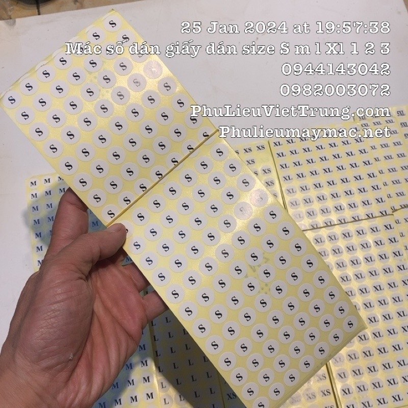 Mác Dán Size, Decan Dán Size - Tờ Tầm 100 - 140 Miếng Dán Tròn 1,2 Cm #120504