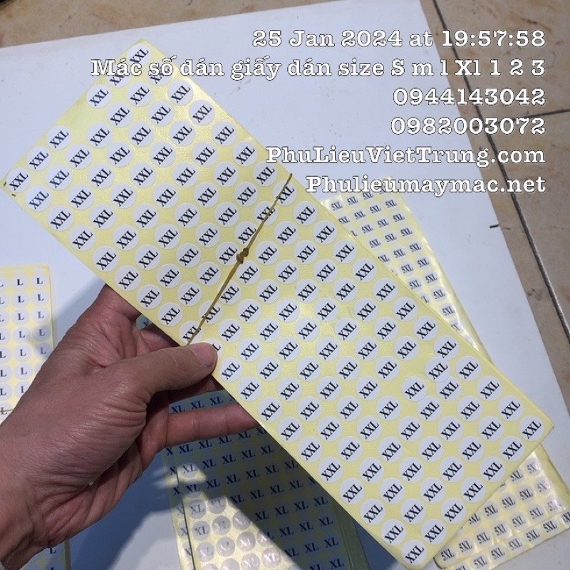 Mác Dán Size, Decan Dán Size - Tờ Tầm 100 - 140 Miếng Dán Tròn 1,2 Cm #120504