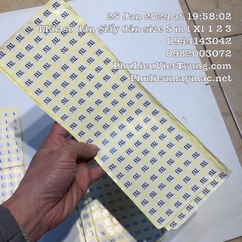 Mác Dán Size, Decan Dán Size - Tờ Tầm 100 - 140 Miếng Dán Tròn 1,2 Cm #120504