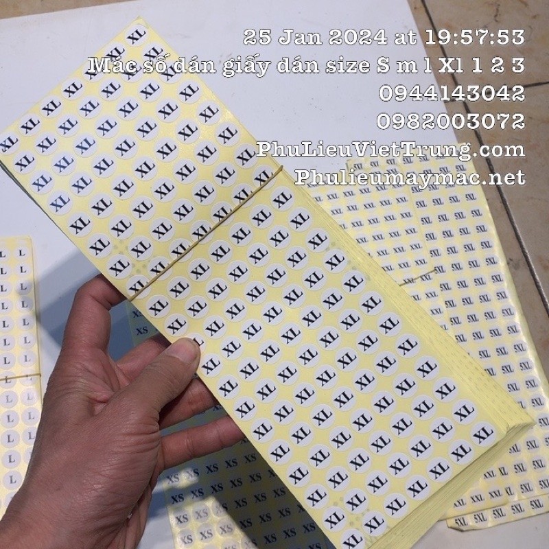 Mác Dán Size, Decan Dán Size - Tờ Tầm 100 - 140 Miếng Dán Tròn 1,2 Cm #120504