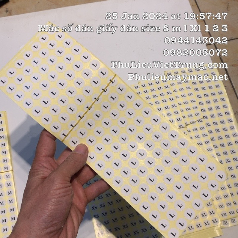 Mác Dán Size, Decan Dán Size - Tờ Tầm 100 - 140 Miếng Dán Tròn 1,2 Cm #120504