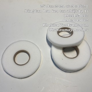 Băng Tan 1 Cm cuộn 90m 1 cuôn màu trắng làm Mếch Dán Hai Mặt keo tan nhiệt #110904
