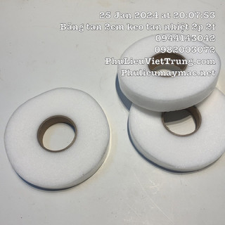 Băng Tan 2 Cm cuộn 90m 1 cuôn màu trắng làm Mếch Dán Hai Mặt keo tan nhiệt #110904