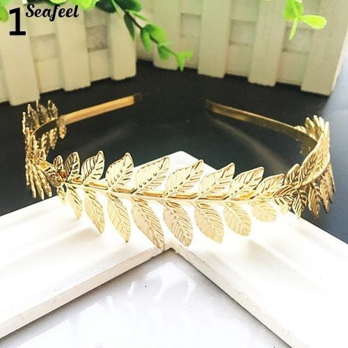 Băng đô hình lá mạ vàng phong cách Hy Lạp cổ đầy quý phái