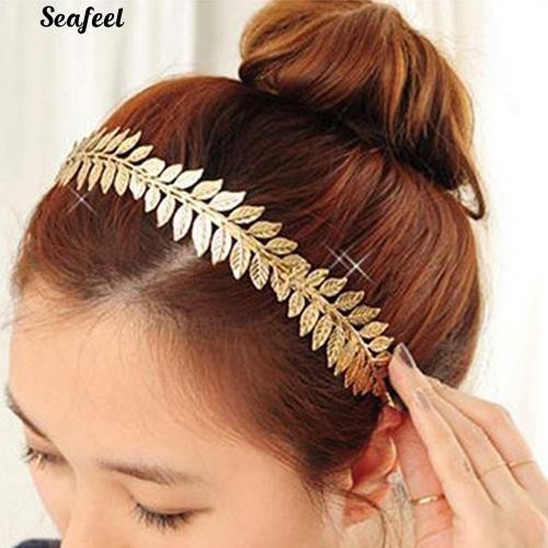 Băng đô hình lá mạ vàng phong cách Hy Lạp cổ đầy quý phái