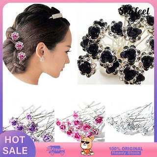 Set 5 trâm cài tóc hình hoa khảm đá sang trọng cho nữ