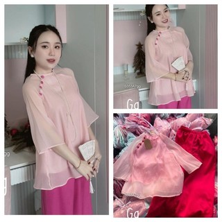 Set bộ lam đi chùa ,bộ bà ba voan tơ tay loe dáng rộng kèm quần lụa duyên dáng nhẹ nhàng cho nữ
