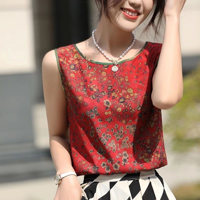 Áo hoa lụa cao cấp b300