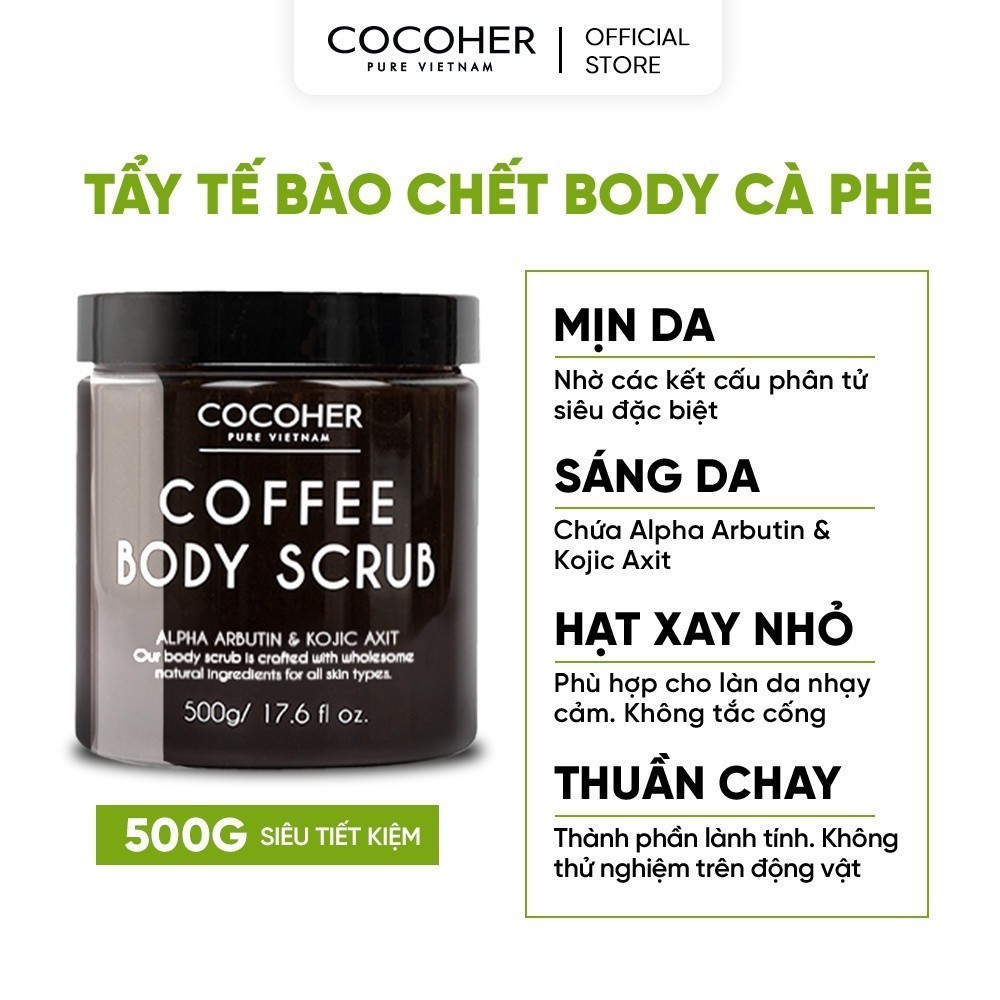 COMBO Tẩy Tế Bào Chết Body 500G Và Bột Đậu Đỏ 100g COCOHER