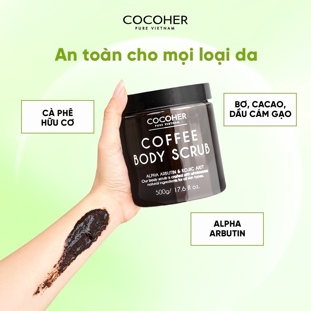 COMBO Tẩy Tế Bào Chết Body 500G Và Bột Đậu Đỏ 100g COCOHER