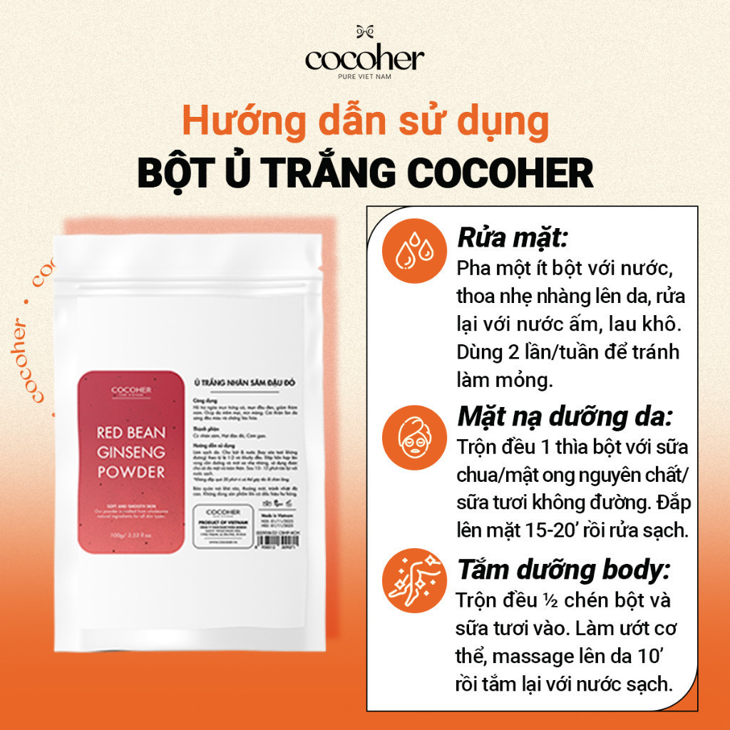 COMBO Tẩy Tế Bào Chết Body 500G Và Bột Đậu Đỏ 100g COCOHER