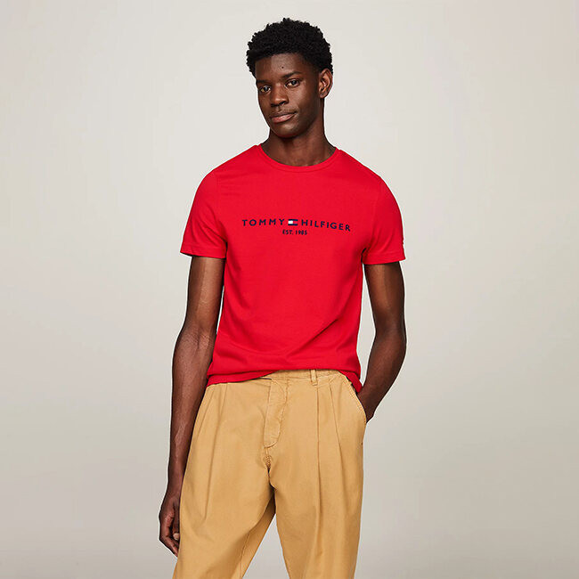 TOMMY HILFIGER - Áo Thun Nam Tay Ngắn Tommy Logo Tee MW0MW11797XND