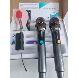Micro karaoke không dây UHF cho amly loa kéo sound card livestream hay 1 mic và 2 mic Ehoona E30 sạc pin