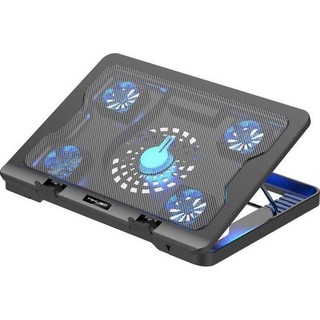 Đế tản nhiệt cho laptop 5 quạt êm N137 có đèn mát điều chỉnh cao thấp được gắn cổng usb