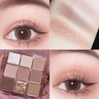 Phấn mắt 9 ô màu hồng trầm