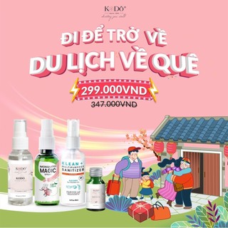 Bộ Du Lịch Bỏ Túi 4in1 Chai Xịt Đuổi Muỗi + Khử Khuẩn + Khử Mùi Kodo +Tinh Dầu Thiên Nhiên