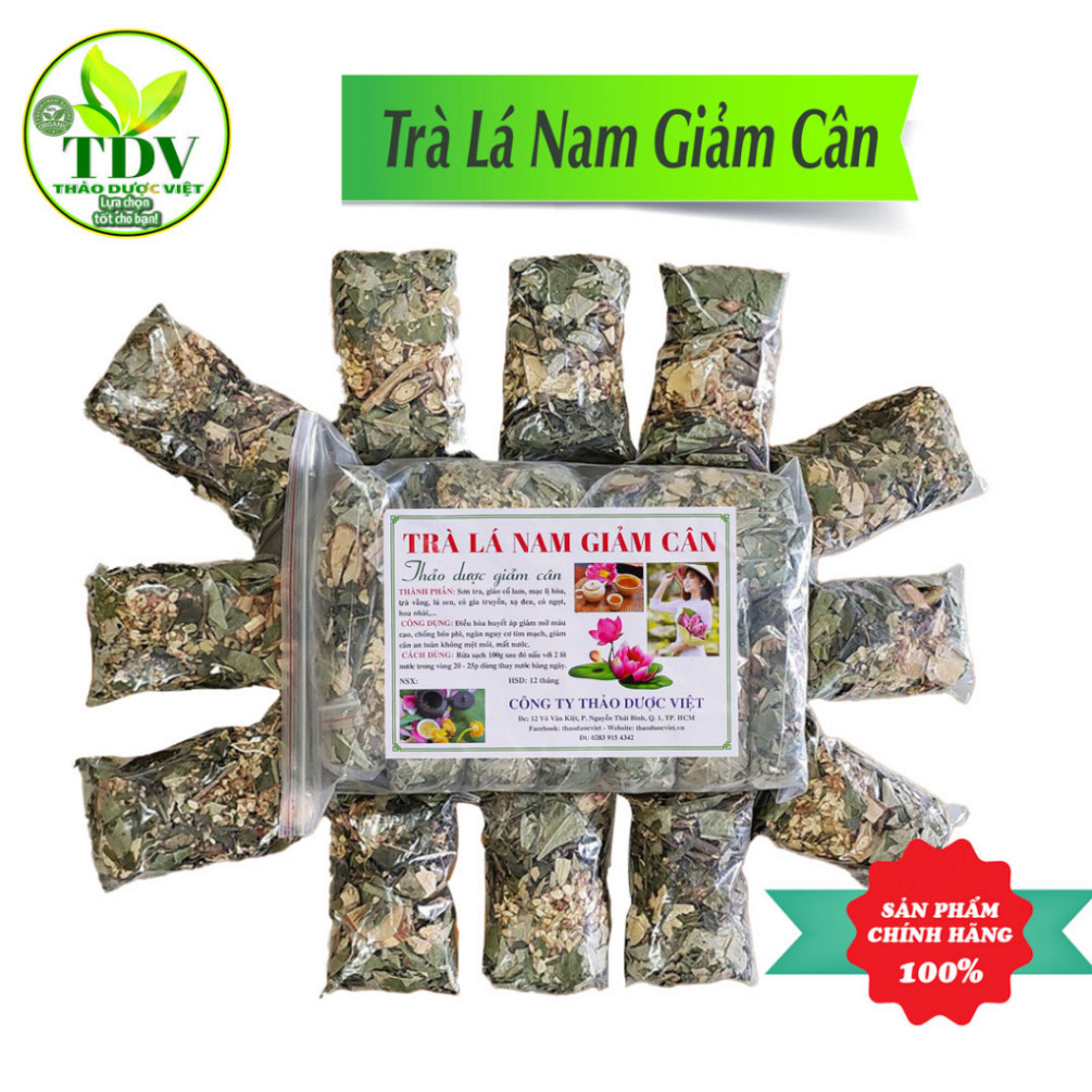 Trà giảm cân lá nam, 100% từ thiên nhiên, liệu trình gồm 12 gói, uống trong 20 ngày, có thể giảm từ 2 đến 5 kg