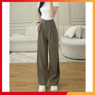 Quần tây ống rộng ly lệch 2 bên cạp cao, Quần tây công sở hách dáng | 2T.Boutique