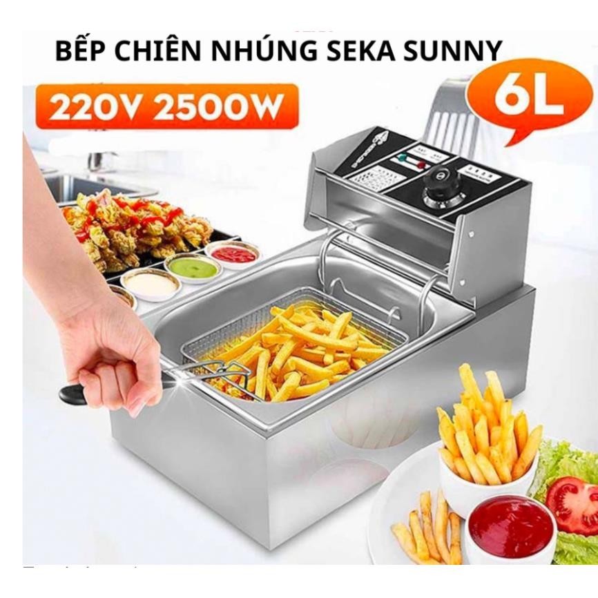 Bếp Chiên Nhúng Ngập Dầu SEKA SUNNY Nhật 6Lít Công Suất 2500W BH 12 Tháng Dùng Cho Gia Đình Nhà Hàng Quán Ăn