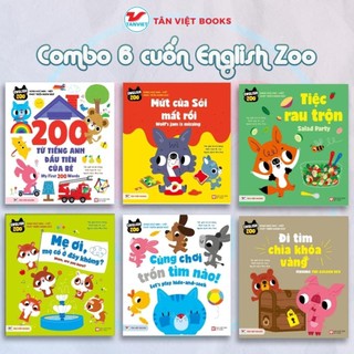 Sách - combo bộ 6 cuốn sách english zoo song ngữ - bìa cứng - tân việt