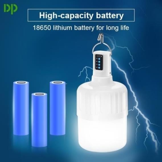 Bóng đèn tích điện sạc pin móc treo DP 7814 48W pin lâu 6000mah chống nước sáng -Tốt