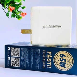Cốc sạc nhanh 65w remax u100 3 cổng usb và type c pd qc 3.0 -tốt
